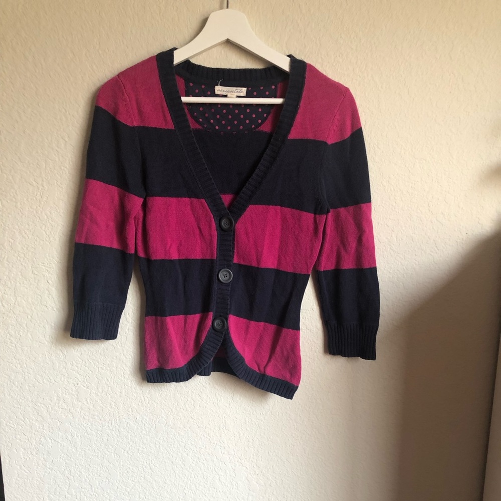 Aeropostale Preppy Striped Sweater Cardigan size S